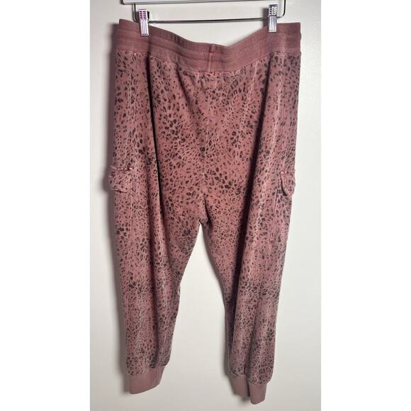 Anthropologie Sundry Pink Leopard Cargo High Waisted Jogger Womens Size 4/ US XL - Picture 5 of 14